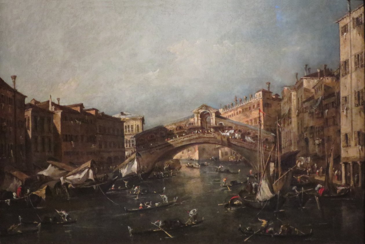 Blick auf die Rialto, Venedig, vom Canal Grande von Francesco Guardi