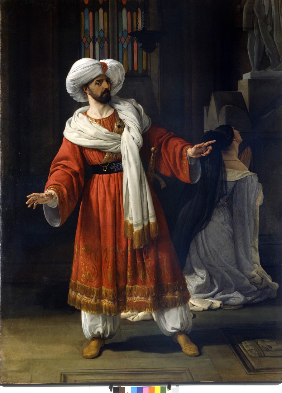 Giovanni David (Davide) italienischer Tenor in „Gli arabi nelle Gallie“ von Giovanni Pacini (1796 - 1867) von Francesco Hayez