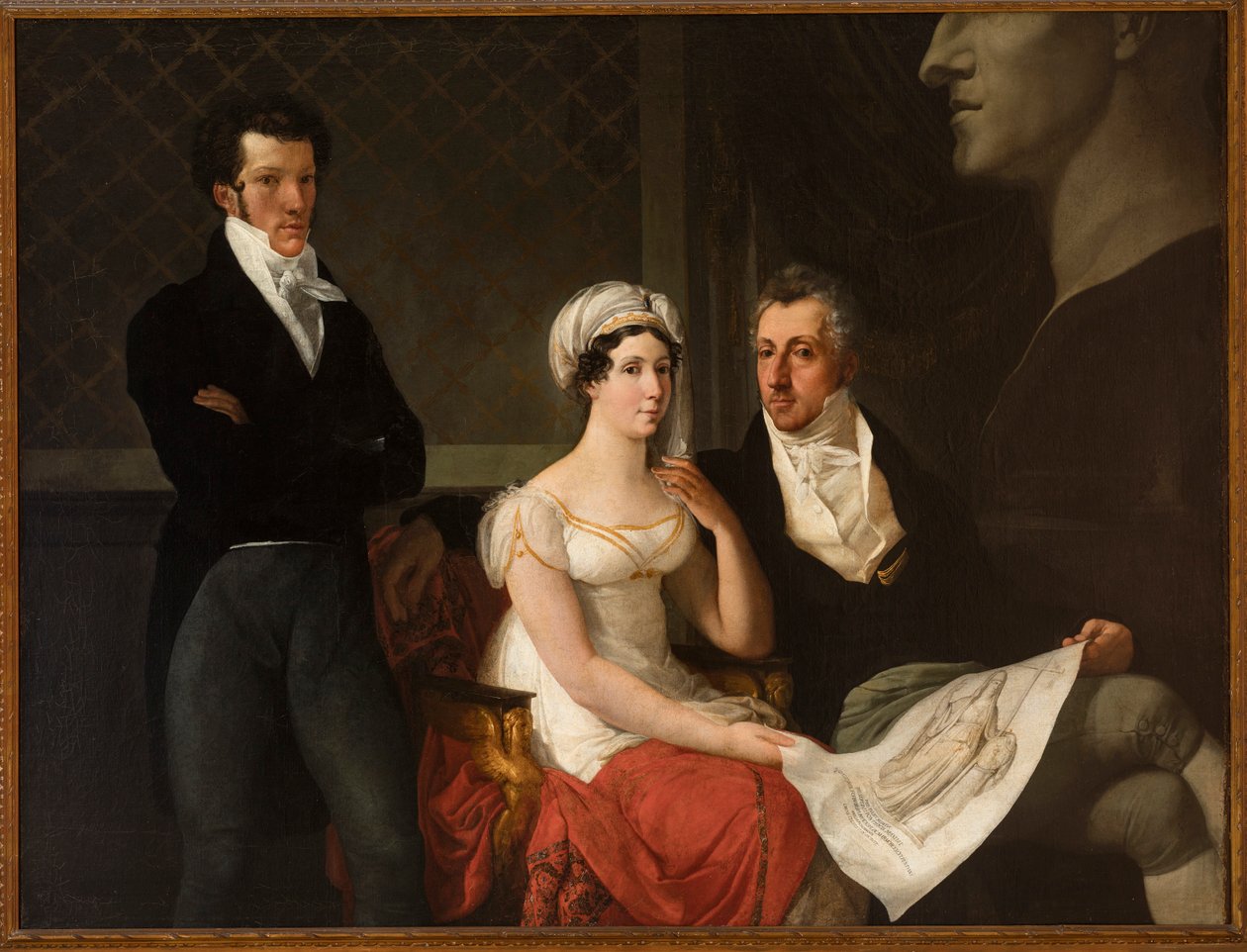 Porträt der Familie Cicognara mit der Büste von Antonio Canova von Francesco Hayez
