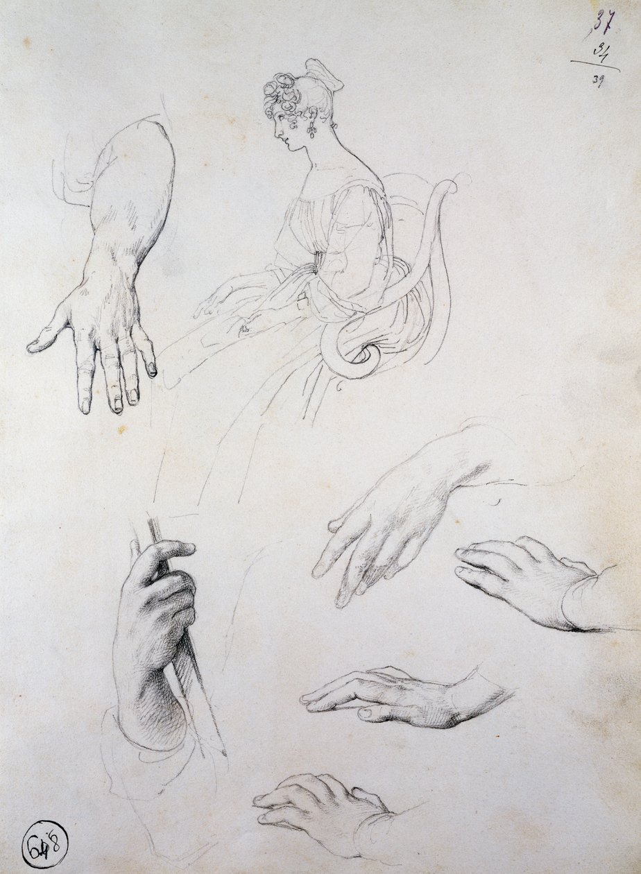 Studie für das Porträt von Cristina Trivulzio Belgiojoso von Francesco Hayez