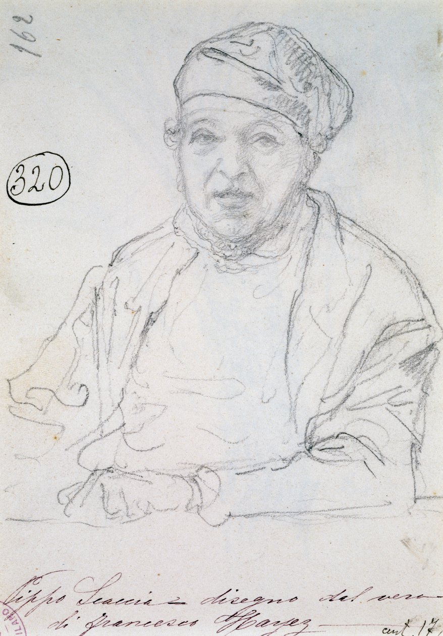 Studie für das Porträt seines Schwagers Pippo Scaccia von Francesco Hayez