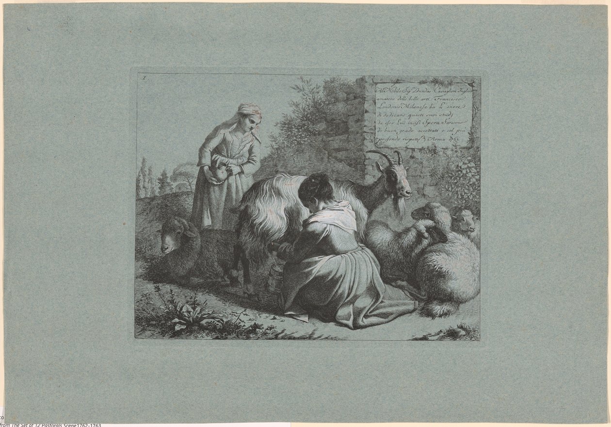 Tafel 1, aus dem Satz von 12 Pastoralszenen von Francesco Londonio