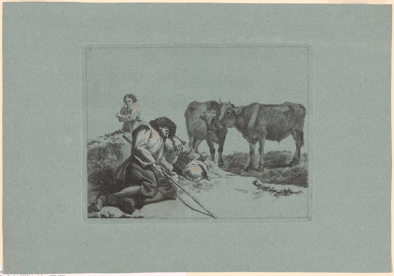 Tafel 7, aus dem Set von 12 Pastoralszenen von Francesco Londonio