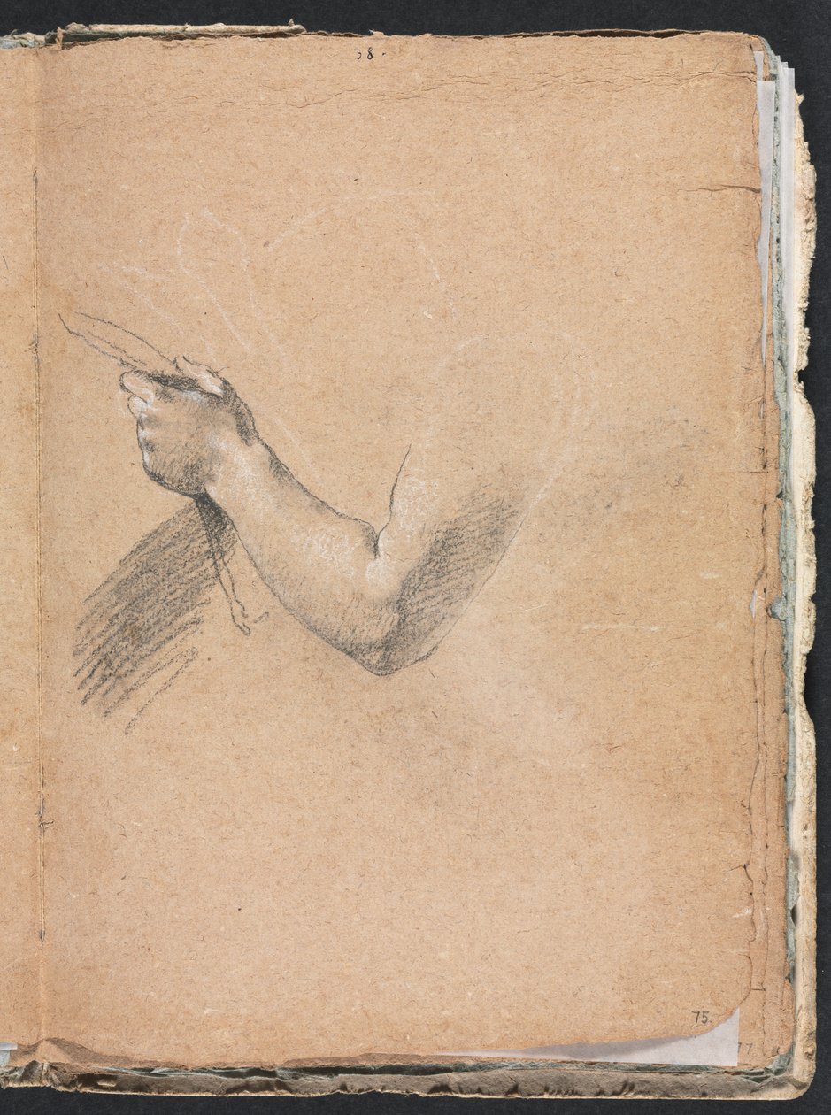 Verona Skizzenbuch: Linker Arm und Hand (Seite 75) von Francesco Lorenzi