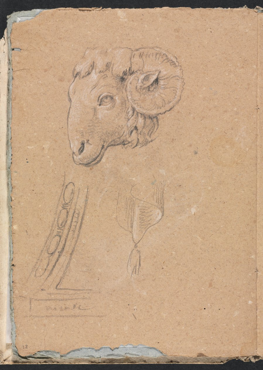Verona Skizzenbuch: Widderkopf Seite 12, 1760 von Francesco Lorenzi