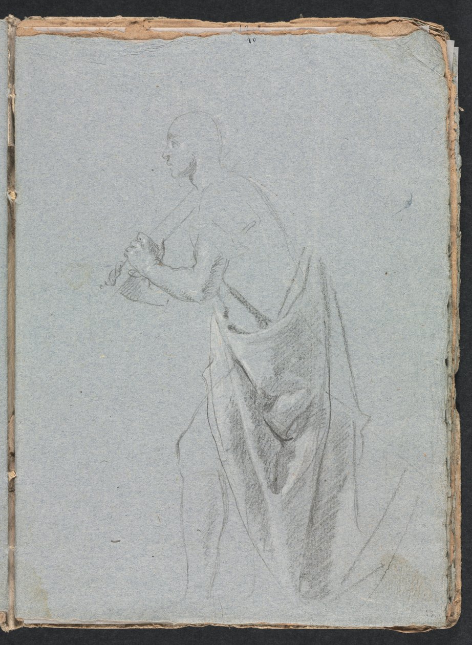 Verona Skizzenbuch: Stehender Mann mit Draperie (Seite 19) von Francesco Lorenzi