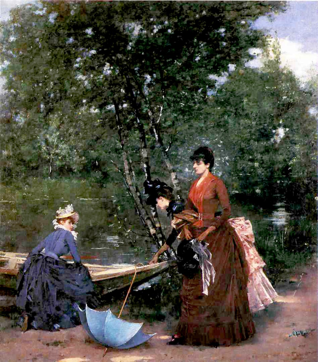Damen im Bois de Boulogne, Paris von Francesco Miralles Galaup