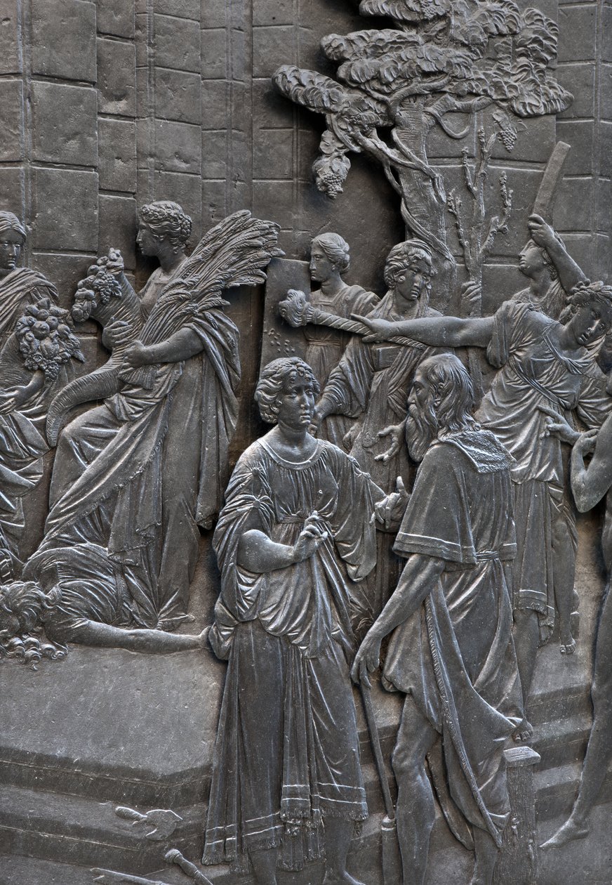 Sockel, der Alessandro Farnese zeigt, wie er die Botschafter von Königin Elisabeth von England empfängt, (Detail) von Francesco Mochi