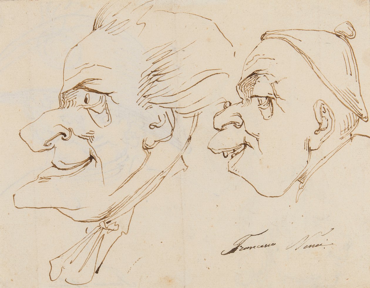 Seite mit Karikaturen von Francesco Nenci
