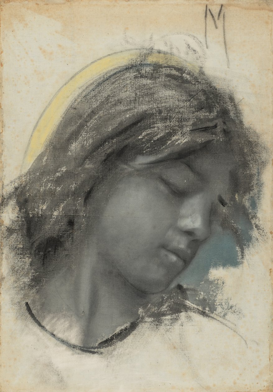 Kopf eines Engels (recto); Kopf einer Frau (verso) von Francesco Paolo Michetti