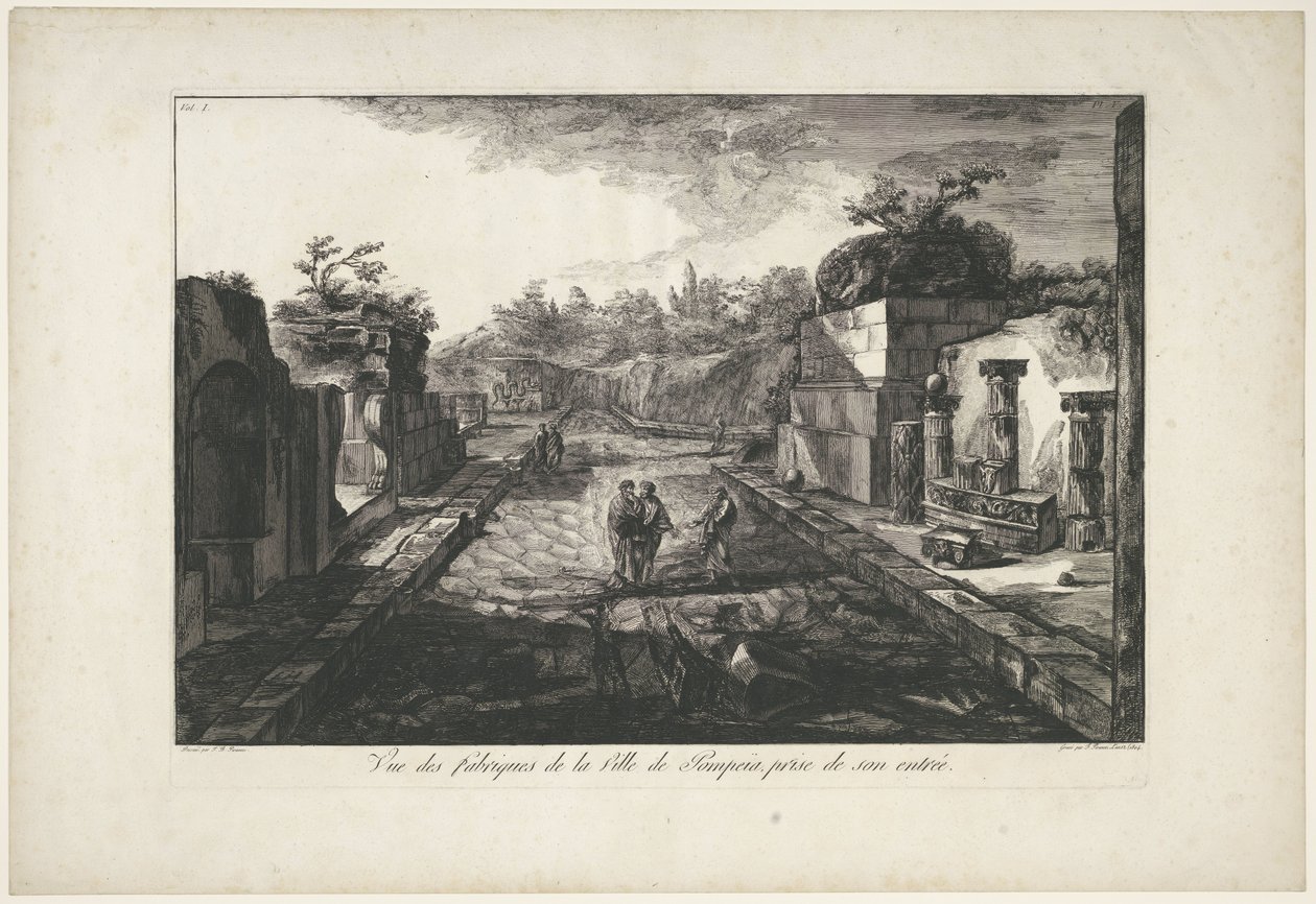 Ansicht der Ruinen in Pompeji von Francesco Piranesi