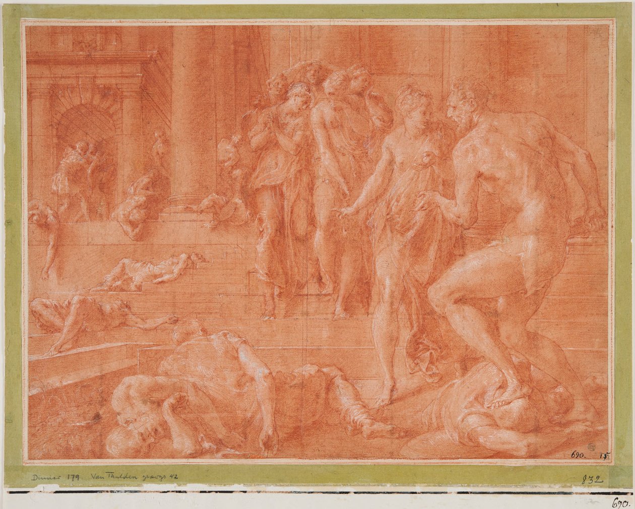 Odysseus befiehlt die Tötung von Penelopes Dienern von Francesco Primaticcio