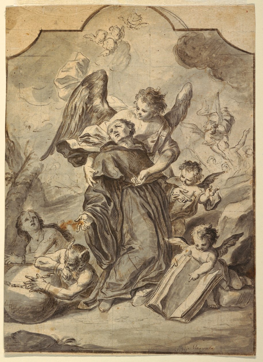 Vision eines heiligen Benediktinermönchs, 1776 von Francesco Saverio Mergolo