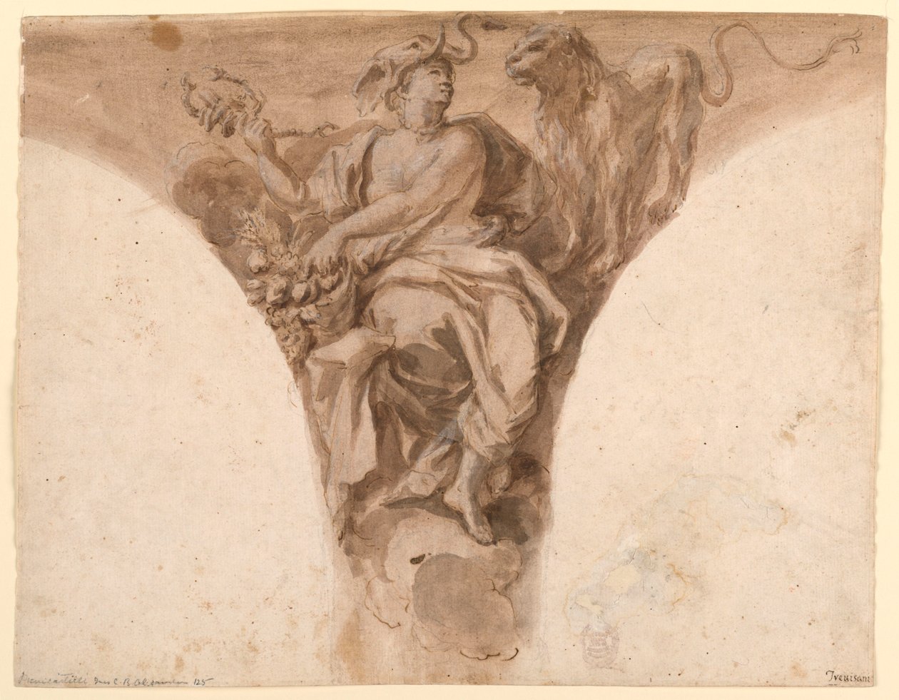Afrika, Entwurf für ein Pendentif in der Taufkapelle von St. Peter, Rom von Francesco Trevisani
