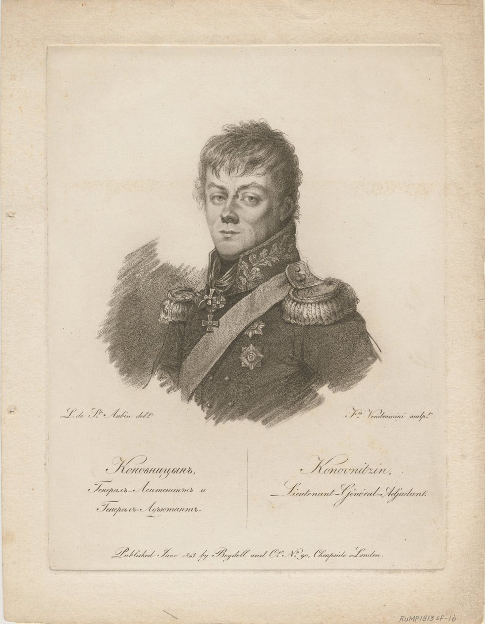 Porträt von Graf Pyotr Petrovich Konovnitsyn 1764-1822, 1813 von Francesco Vendramini