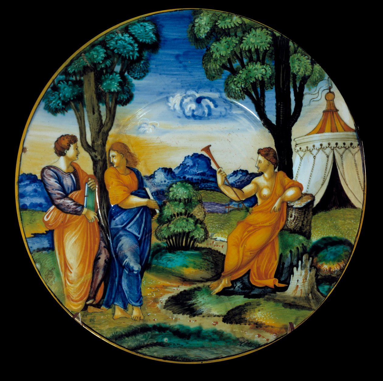 Majolikaplatte von Francesco Xanto Aveli, darstellend den Parnass von Francesco Xanto Avelli