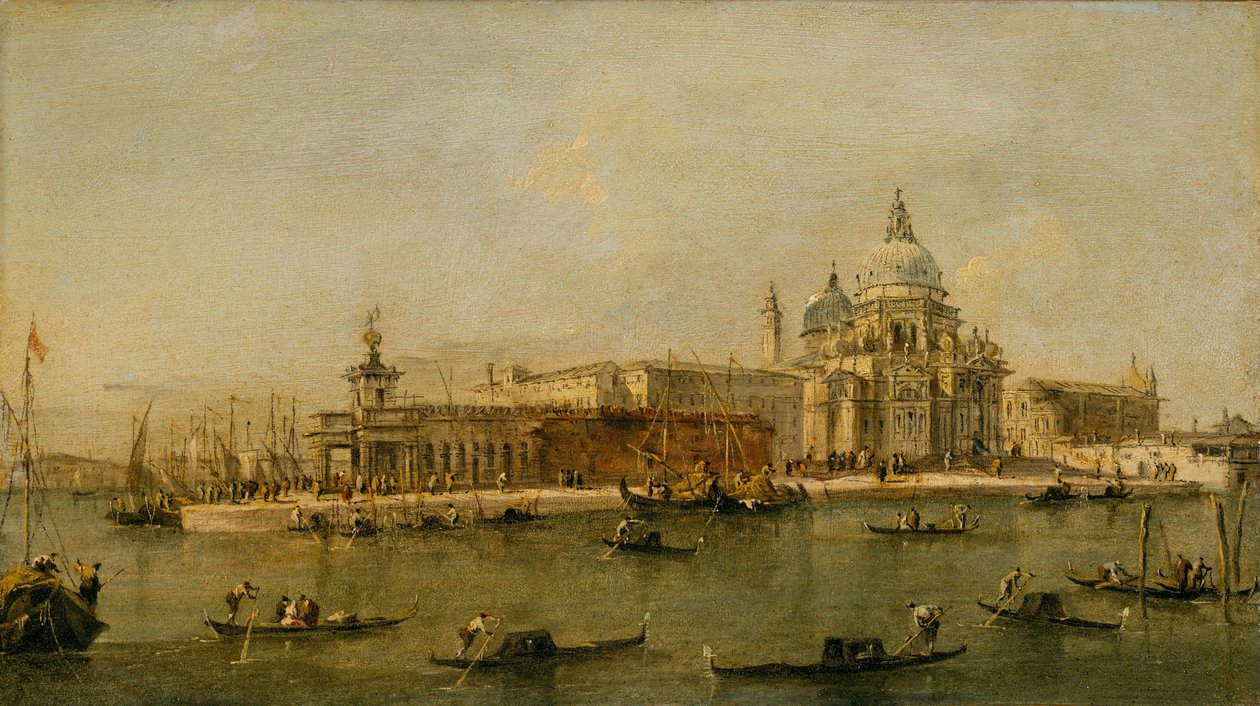 Venedig: Die Dogana und Santa Maria della Salute von Francesco circle of Guardi