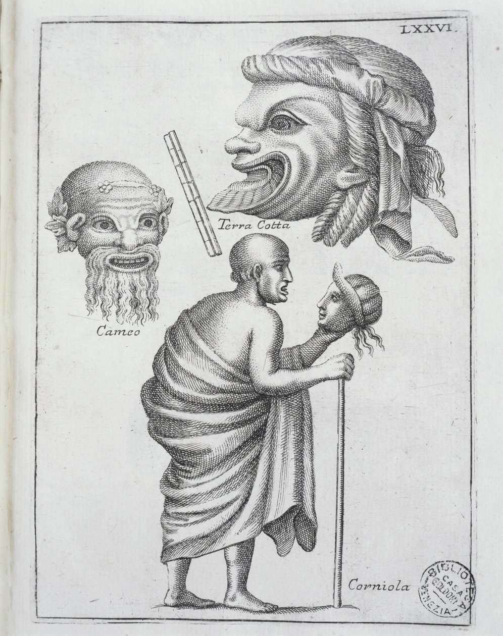 Masken für klassische Dramen im antiken Rom von Francesco de Ficonori
