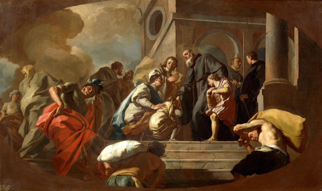 Traum des Heiligen Benedikt (Detail) von Francesco de Mura