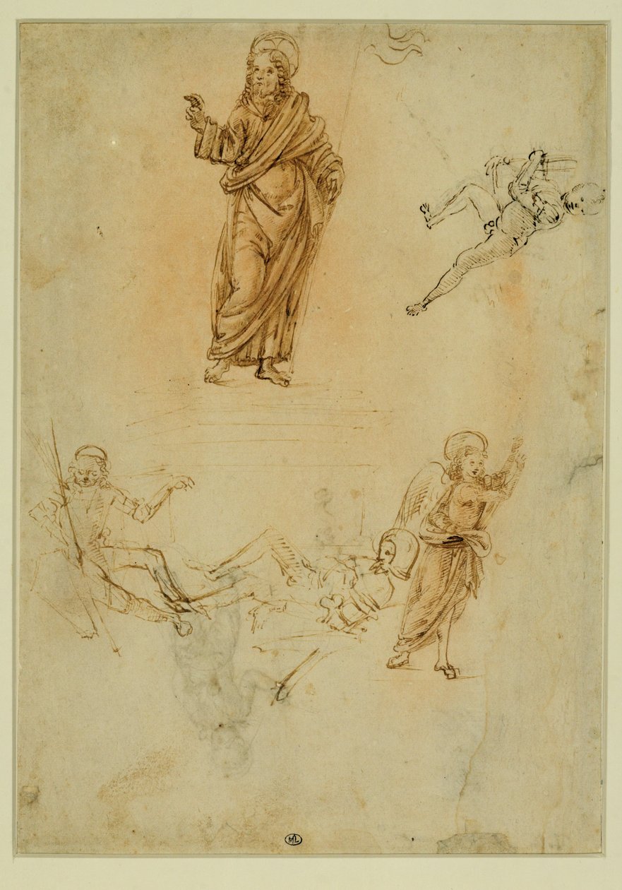 Christi Auferstehung; ein Engel; ein nacktes Kind läuft nach links von Francesco di Simone (attr. to)