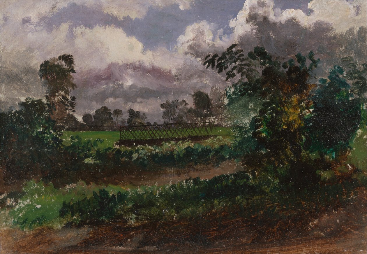 Ein Blick über den Garten des Künstlers von seinem Haus in Exmouth, Devonshire von Francis Danby