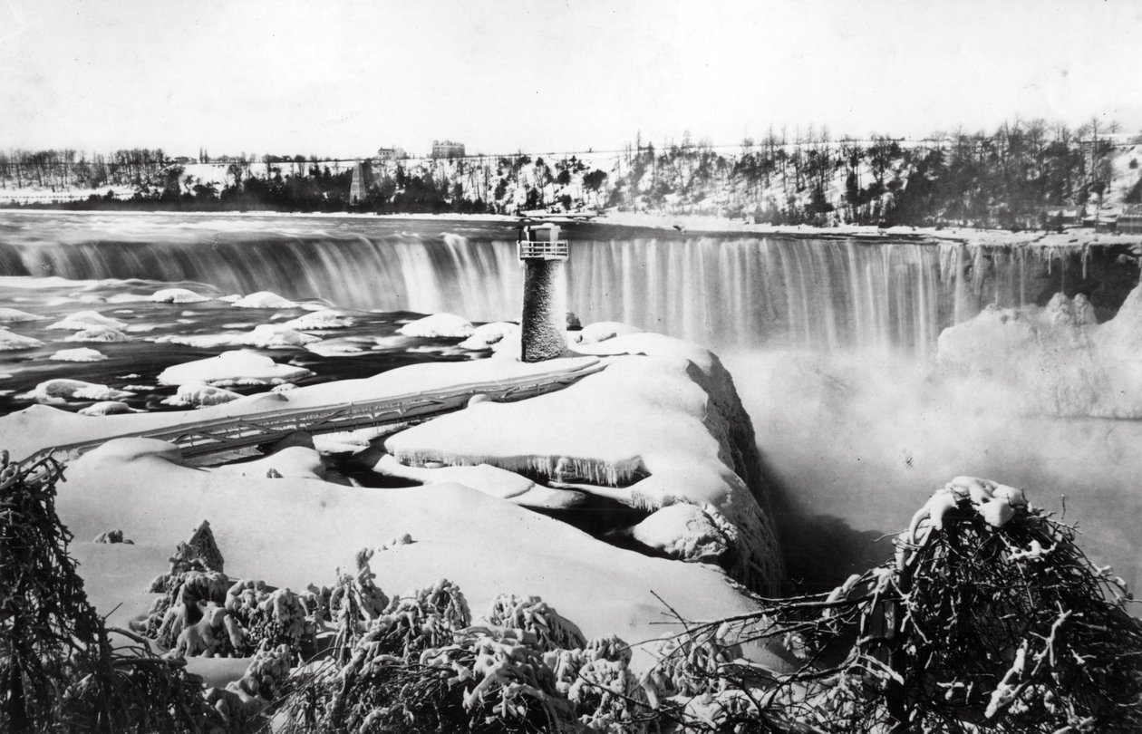 Niagara-Fälle im Schnee, ca. 1850-70 von Francis Frith