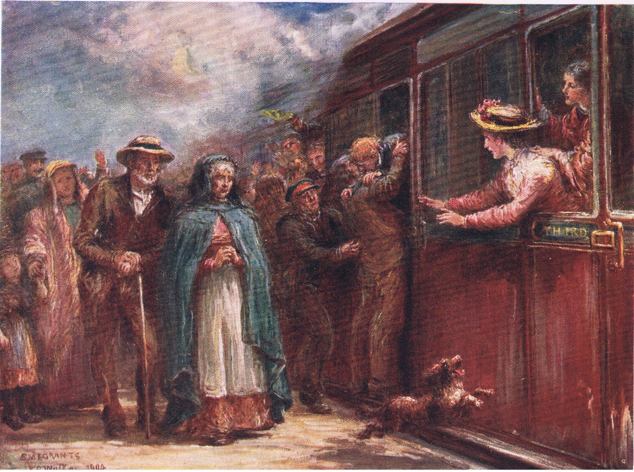 Auf nach Amerika, aus Einblicke in viele Länder: Irland, veröffentlicht von Adams & Charles, 1909 von Francis S. Walker