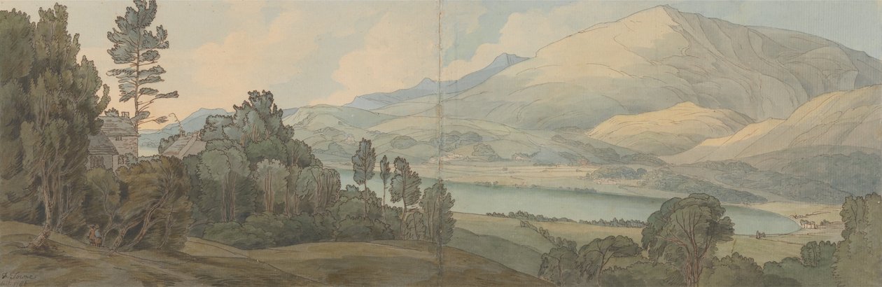 Blick auf den Lake Coniston, Lancashire von Francis Towne