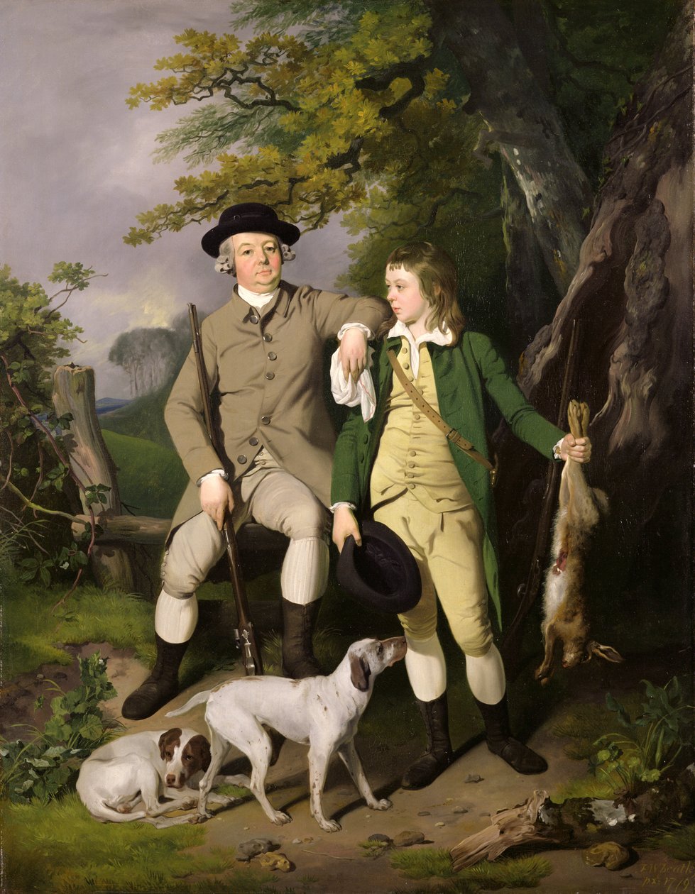 Porträt eines Sportlers mit seinem Sohn, 1779 von Francis Wheatley