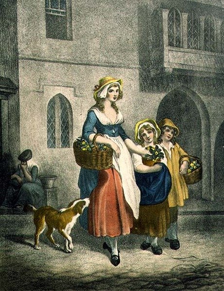 Zwei Bündel ein Penny Primeln, Zwei Bündel ein Penny, Platte 1 aus den "Cries of London" von Francis (after) Wheatley