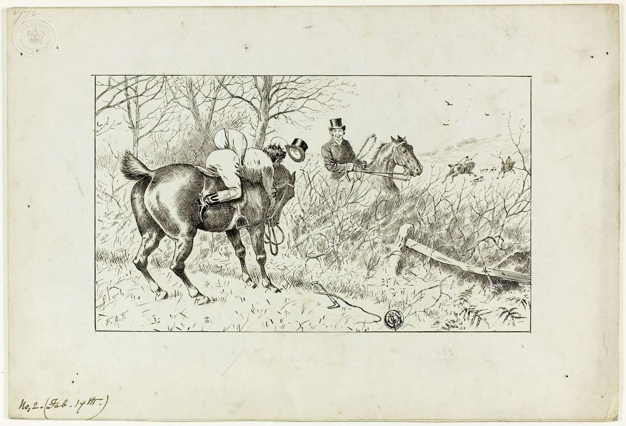 Jagdszene: Pferd und abgeworfener Reiter von Francis Arthur Fraser