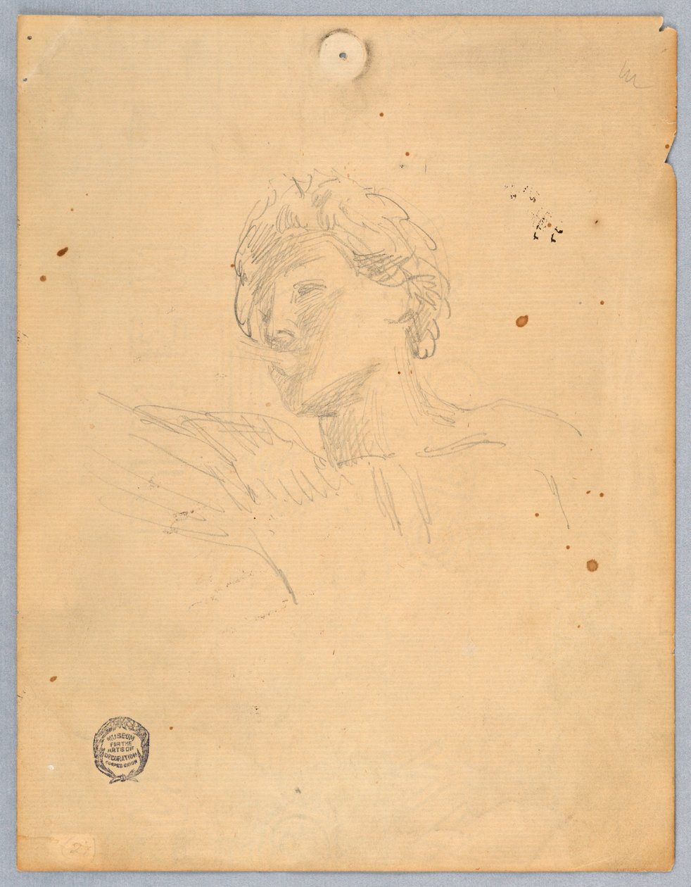Skizze für den Kopf eines Engels von Francis Augustus Lathrop
