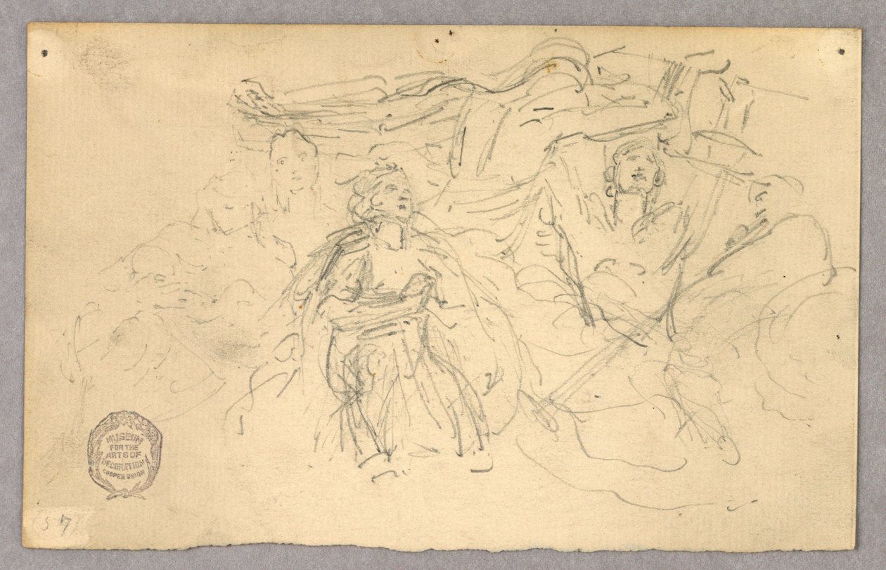 Skizze der Figurengruppe für die Himmelfahrt von Francis Augustus Lathrop