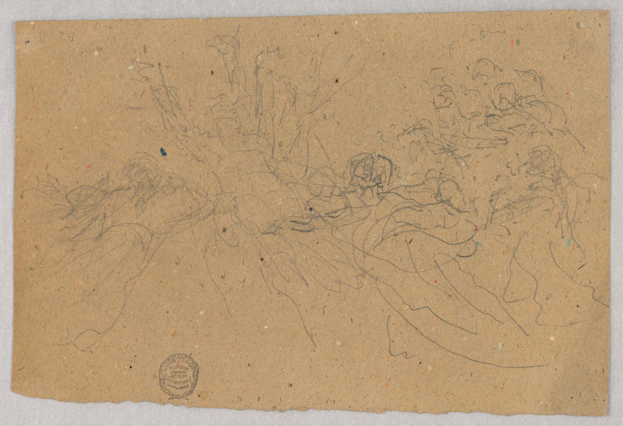 Skizze der Figurengruppe für die Himmelfahrt von Francis Augustus Lathrop