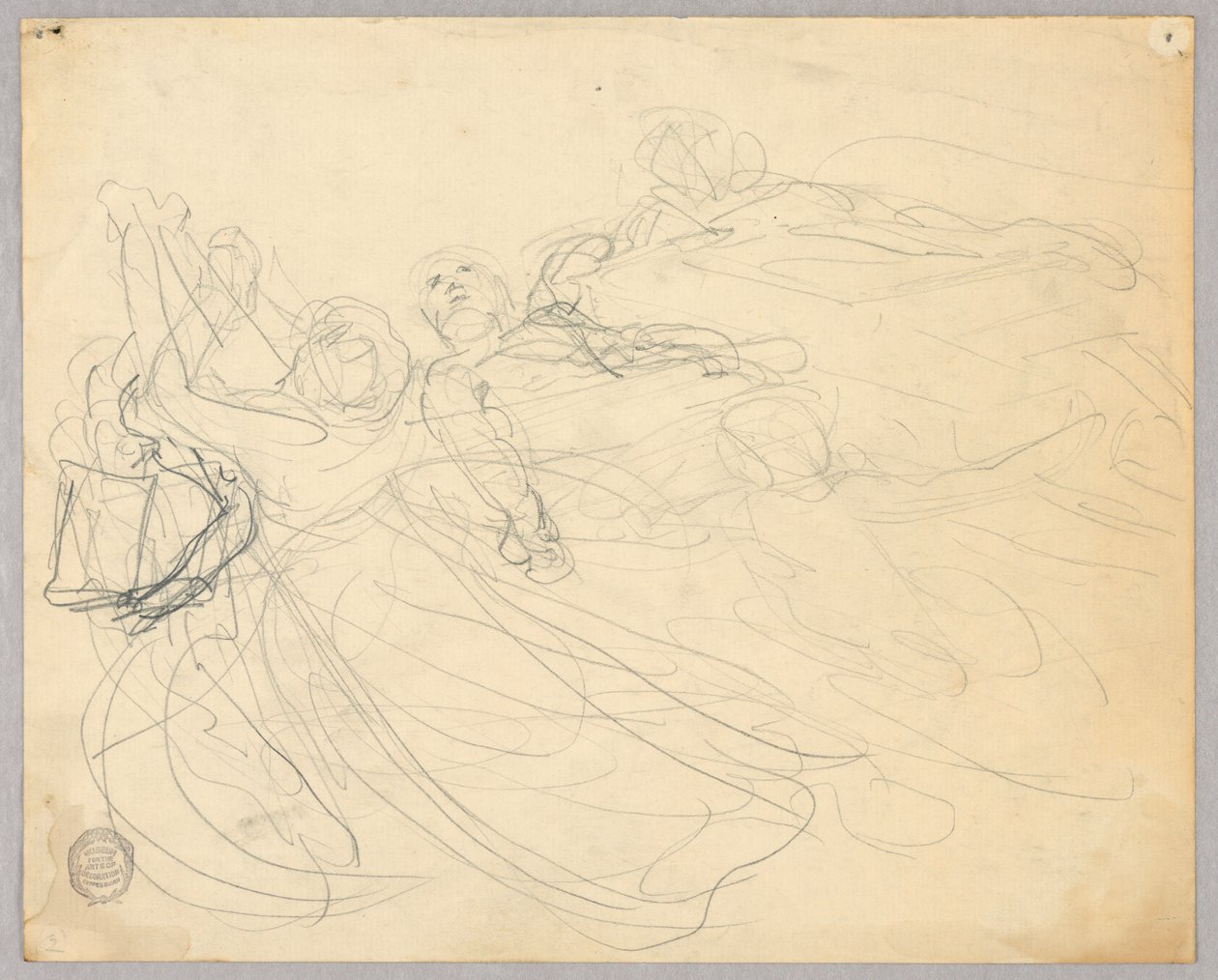 Skizze der Figurengruppe für die Himmelfahrt von Francis Augustus Lathrop