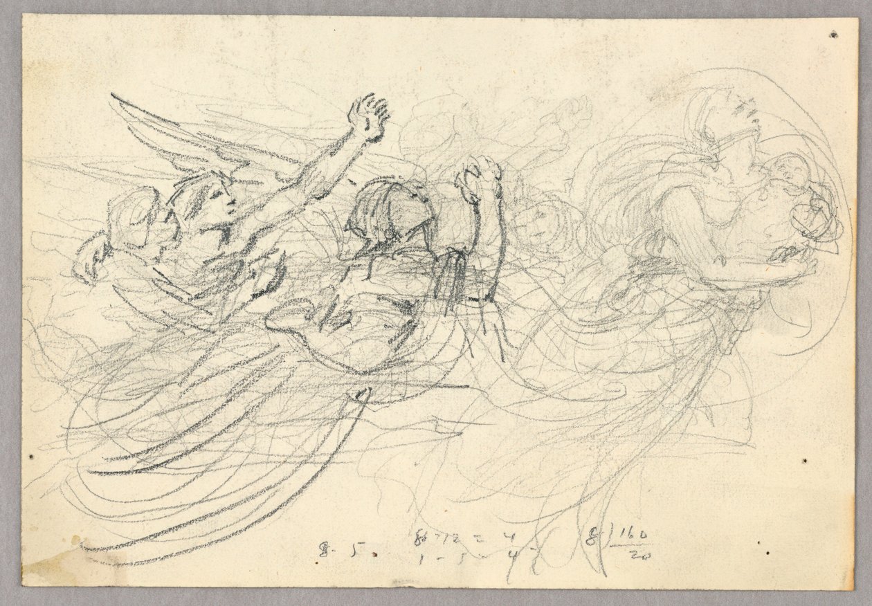 Skizze einer Figurengruppe für die Himmelfahrt von Francis Augustus Lathrop