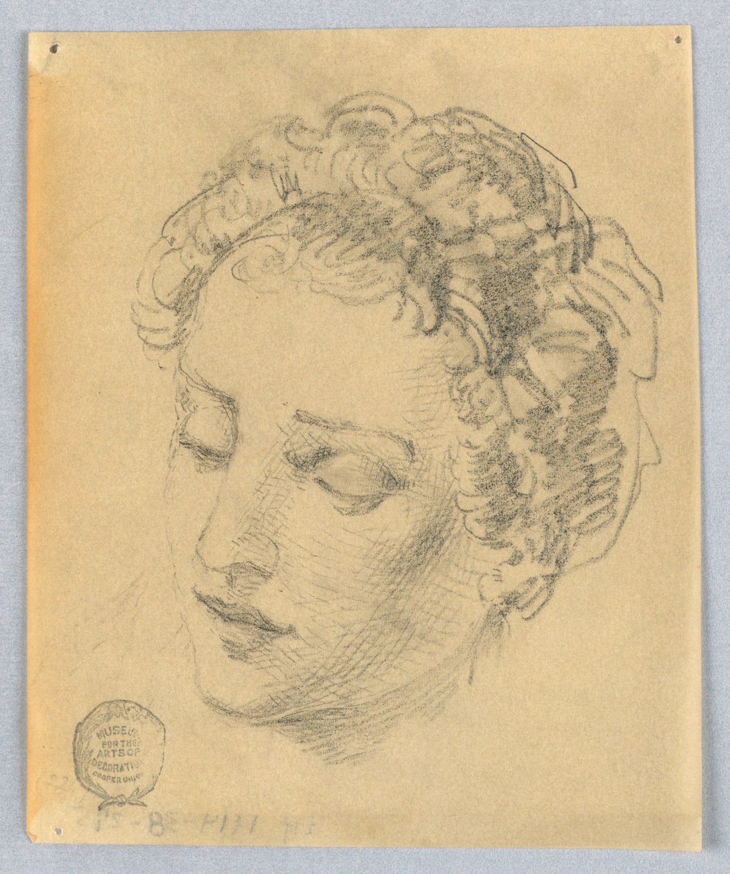 Skizze eines Frauenkopfes von Francis Augustus Lathrop
