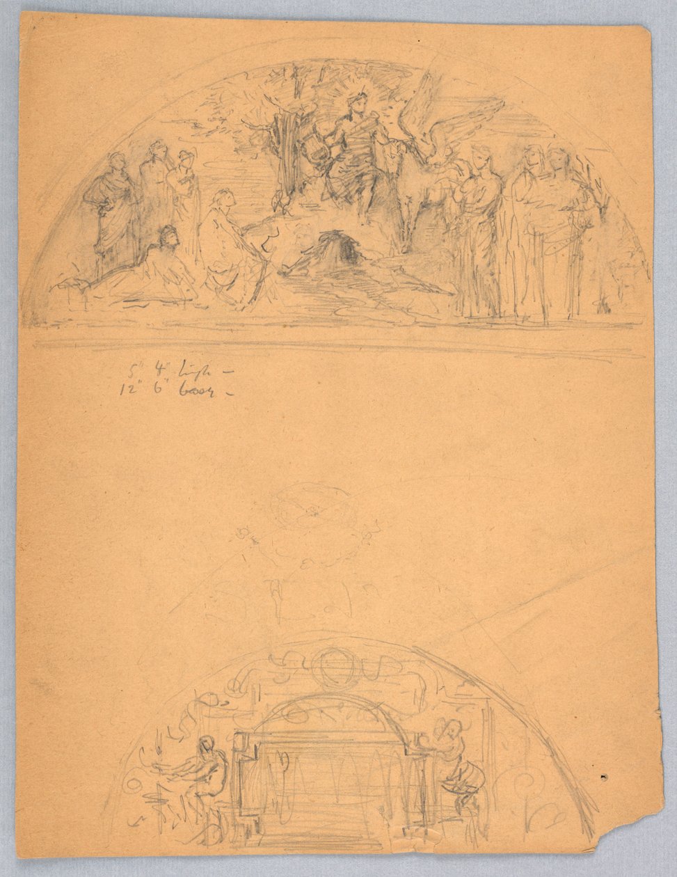 Skizzen von zwei Lünetten von Francis Augustus Lathrop