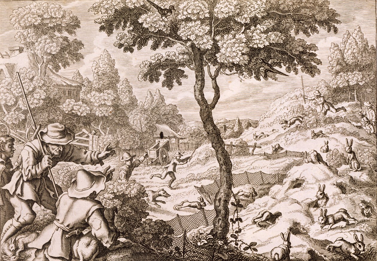Cony Catching, graviert von Wenceslaus Hollar, 1671 von Francis Barlow