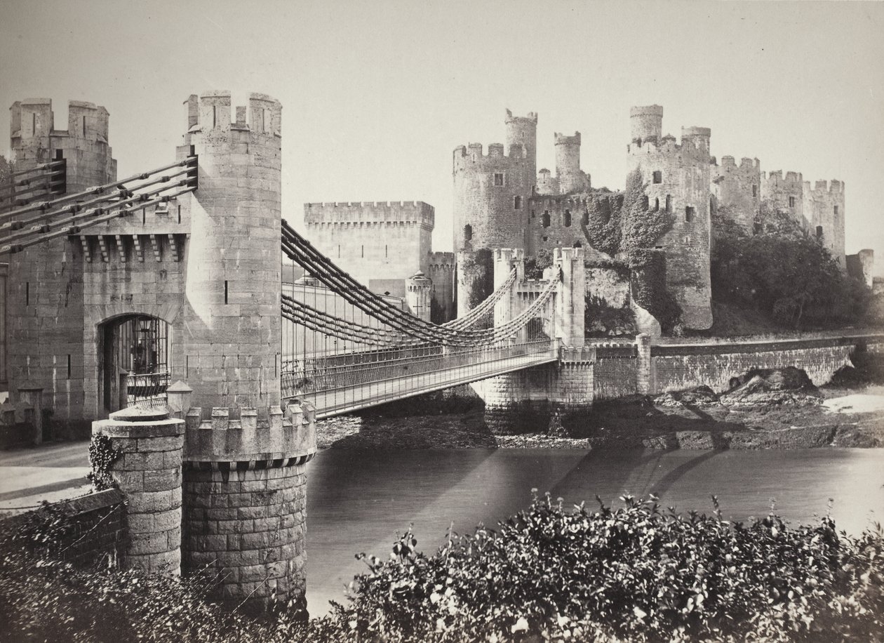 Conway Castle & Hängebrücke von der Insel (687) von Francis Bedford