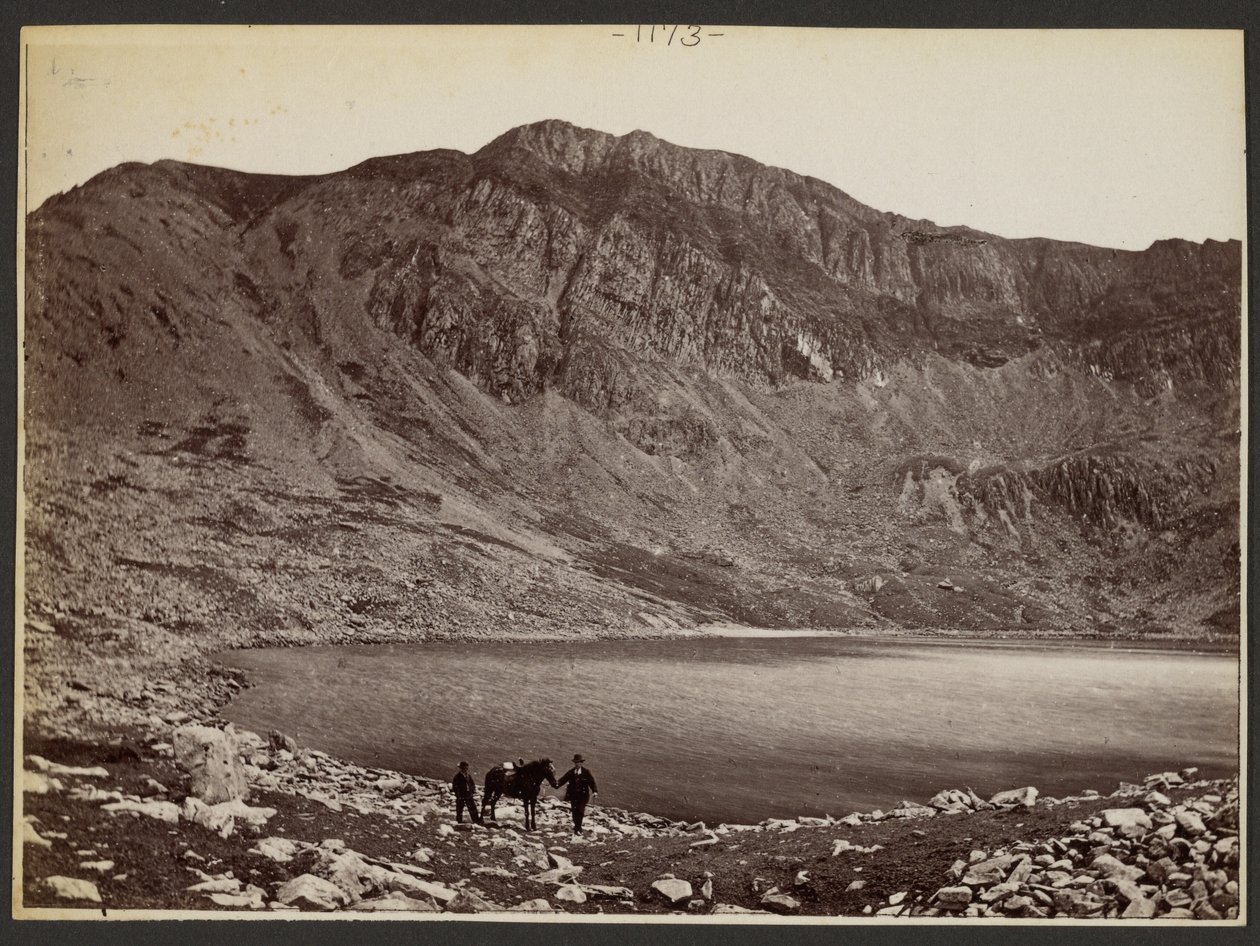 Männer und Pferd am See von Francis Bedford