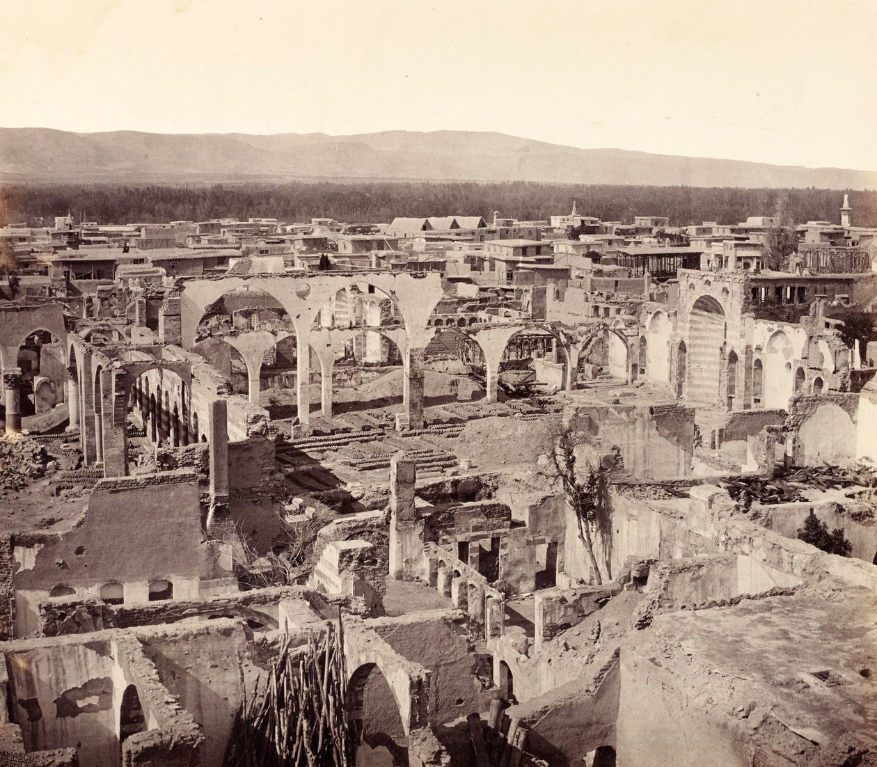 Ruinen des christlichen Viertels, Überreste der griechischen Kirche, Damaskus von Francis Bedford