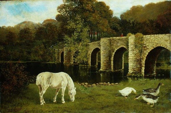 Eine Brücke über den Fluss Stour von Francis Cecil Boult