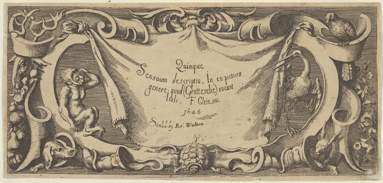 Titelblatt, aus Quinque Sensuum Five Senses, ca. 1655 von Francis Cleyn