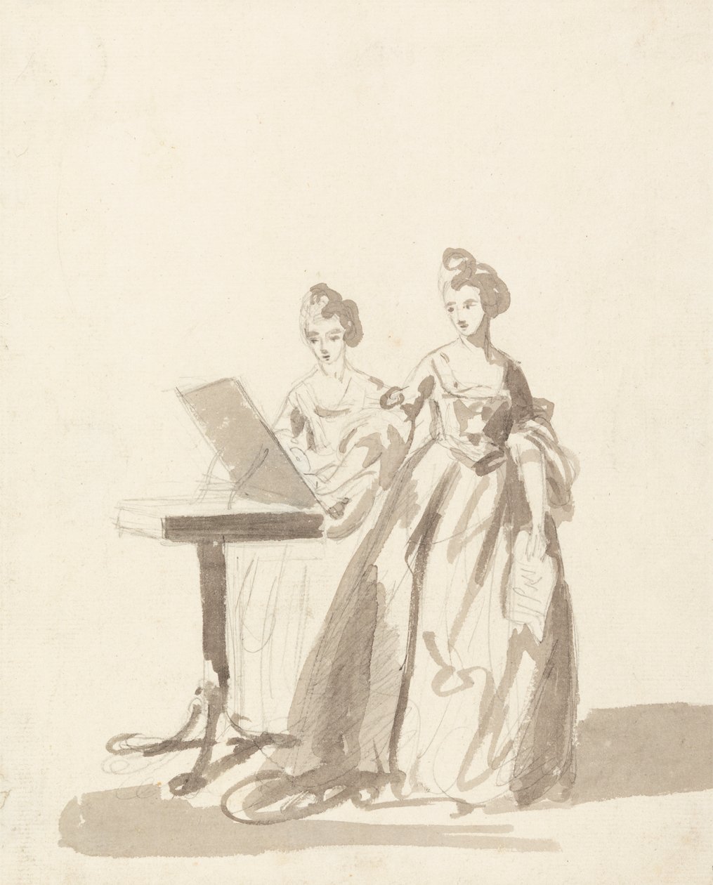Studie für das Porträt von Prinzessin Louisa und Königin Caroline Mathilde von Dänemark von Francis Cotes