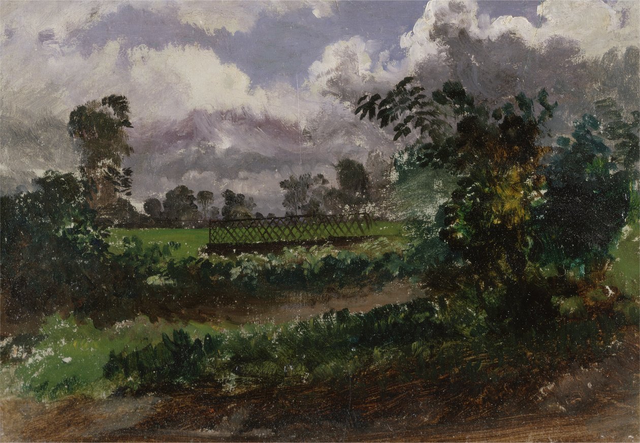 Ein Blick über den Garten des Künstlers von seinem Haus in Exmouth, Devonshire von Francis Danby