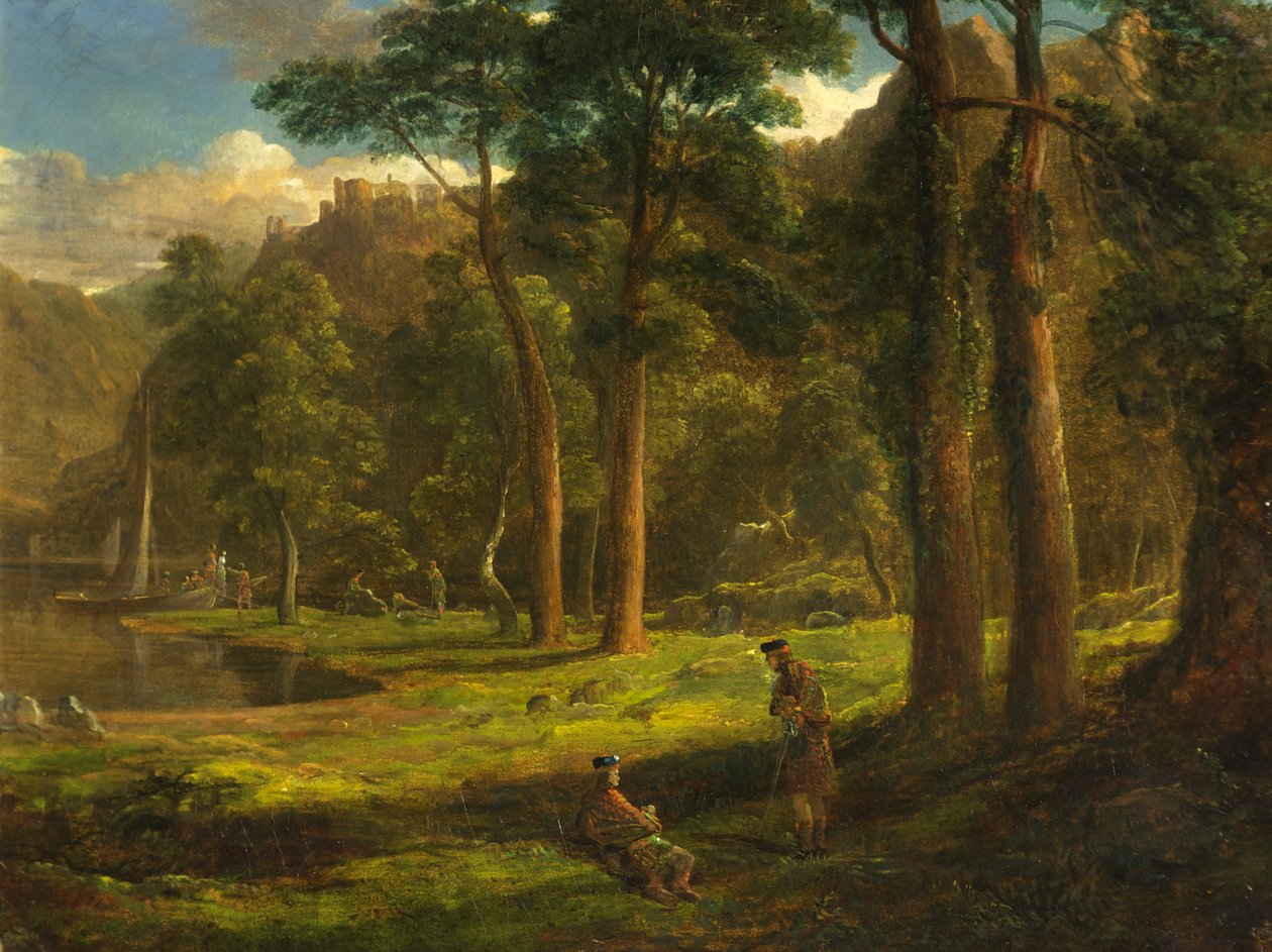 Krieger ruhen in einem Bergtal, ca. 1824 von Francis Danby