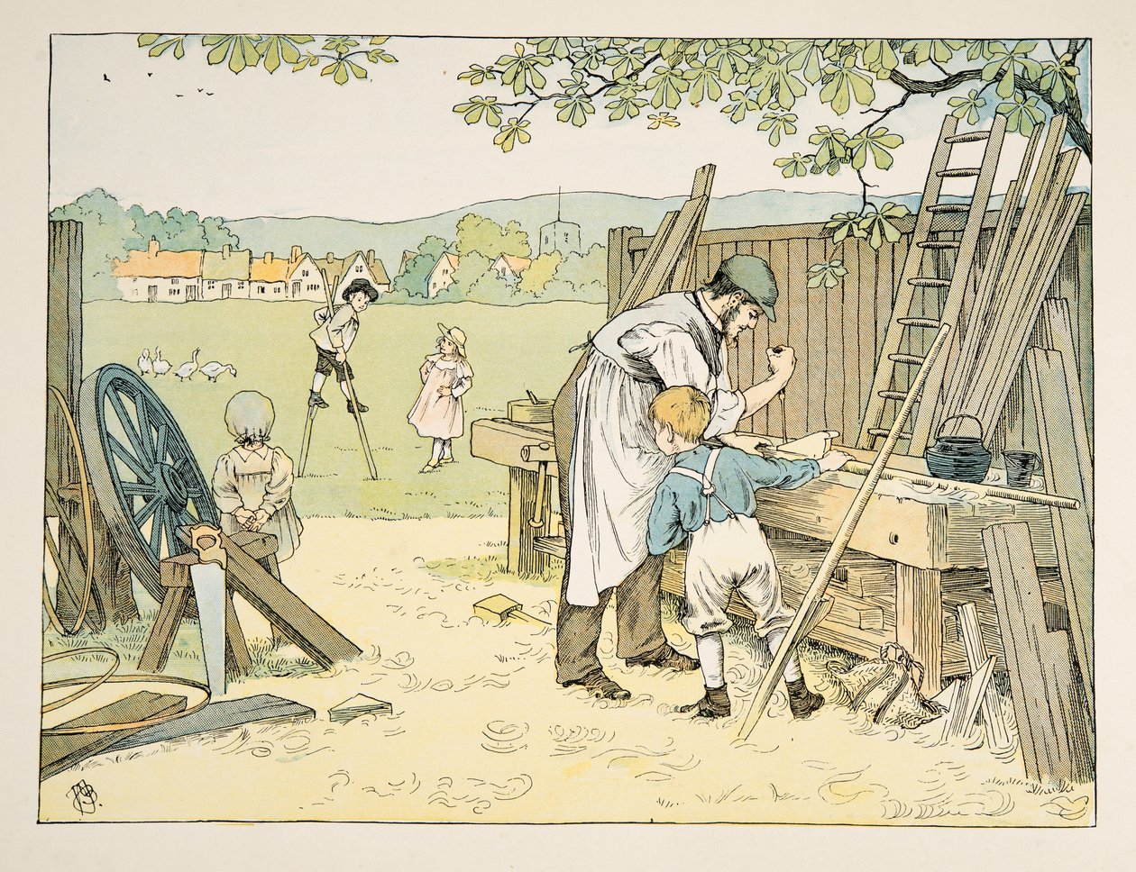 Der Zimmermann, aus Vierundzwanzig Arbeiter, veröffentlicht 1900 von Francis Donkin Bedford