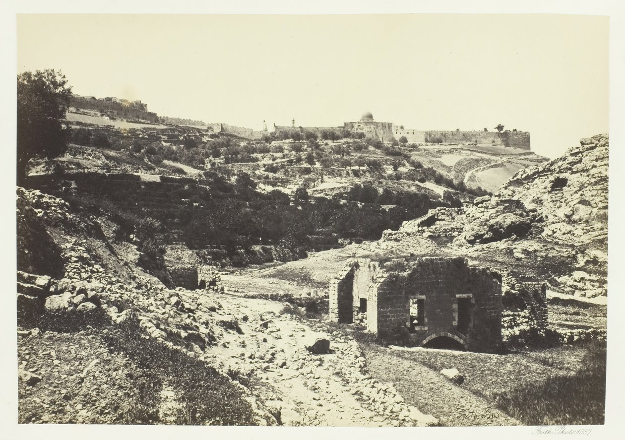 Jerusalem von der Mauer von En-Rogel, 1857 von Francis Frith
