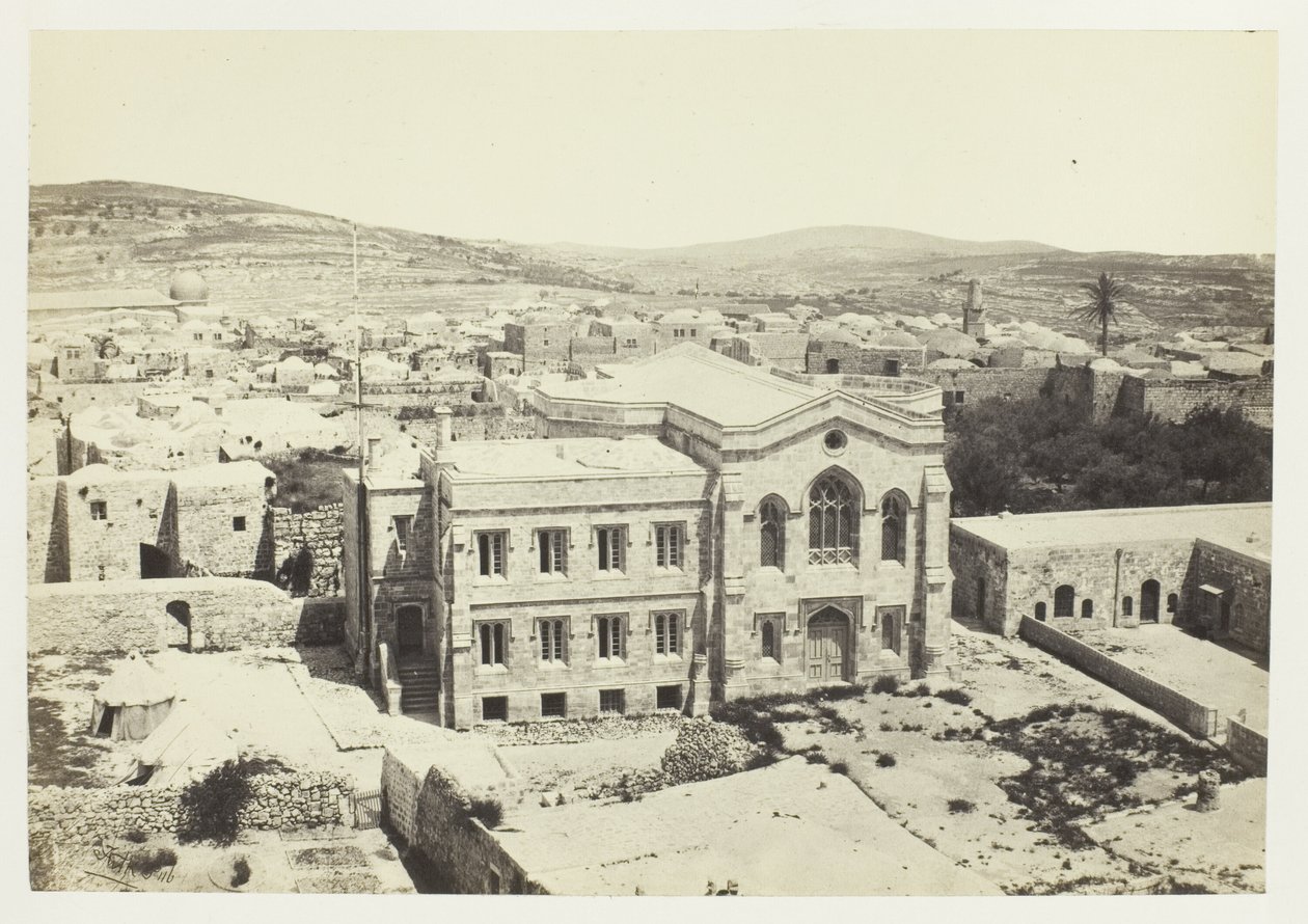 Die neue englische Kirche vom Turm des Hippikus, Jerusalem von Francis Frith